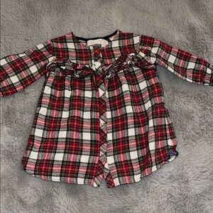 Zara Red & White Plaid Dress Christmas Holiday Party Sz 18/24M